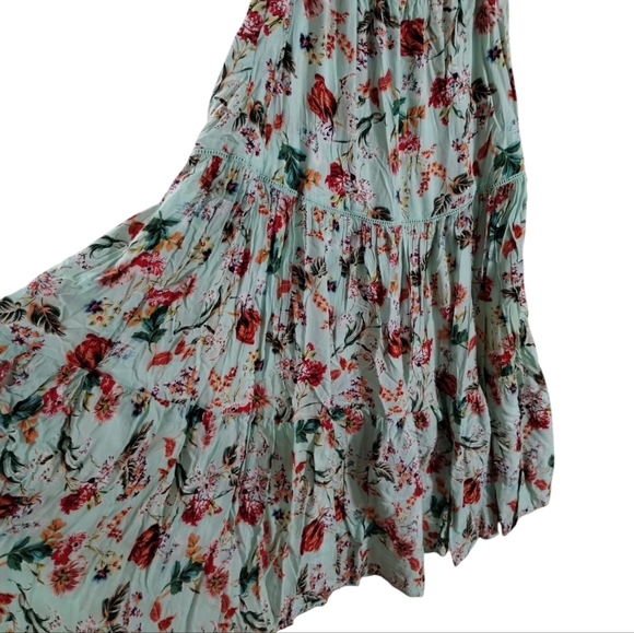 Anthropologie Abel the Label Floral Maxi Dress Women Small Off Shoulder Hawaiian - Picture 5 of 8